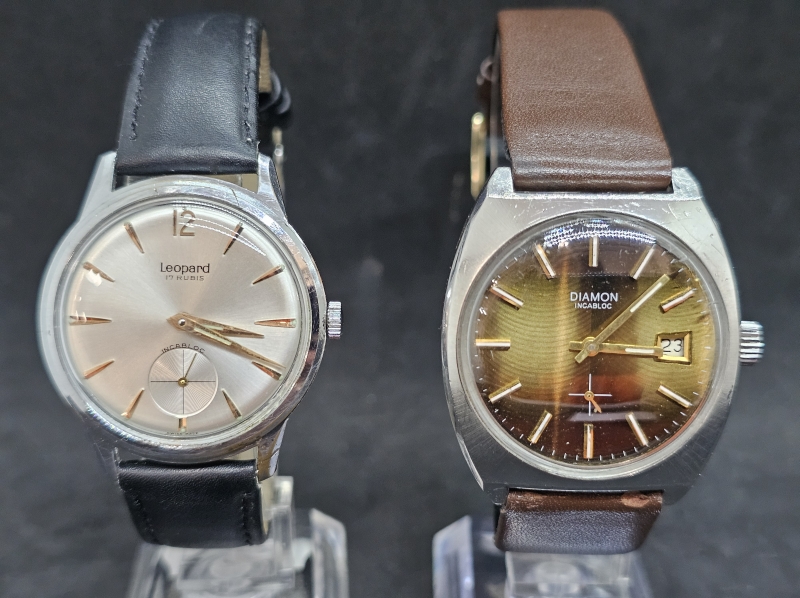 2kpl rannekelloja: Leopard + Diamon