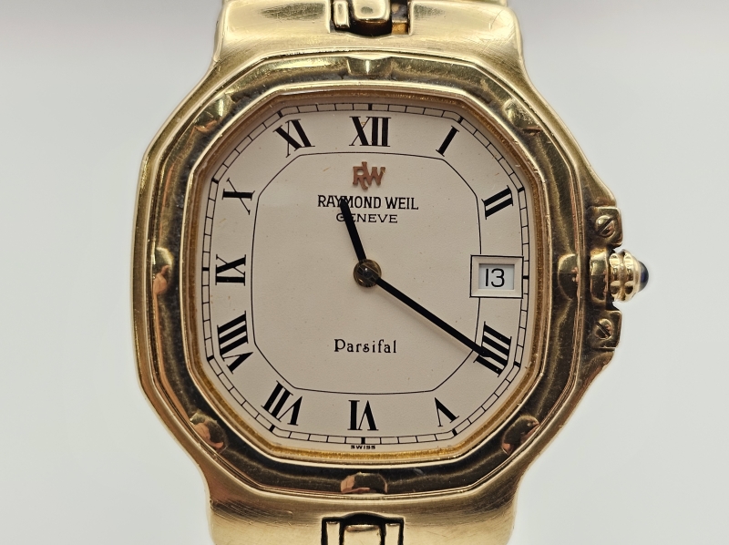 18k kultainen Raymond Weil Parsifal rannekello. 118g. Ref 10.850