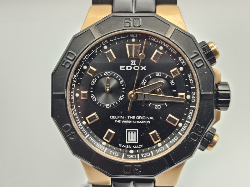 Edox Delfin Chronograph 10113 rannekello.
