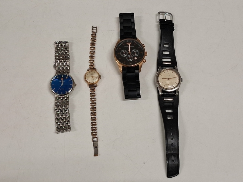 4kpl rannekelloja: Zenith, Tissot, Emporio Armani ja Sporty