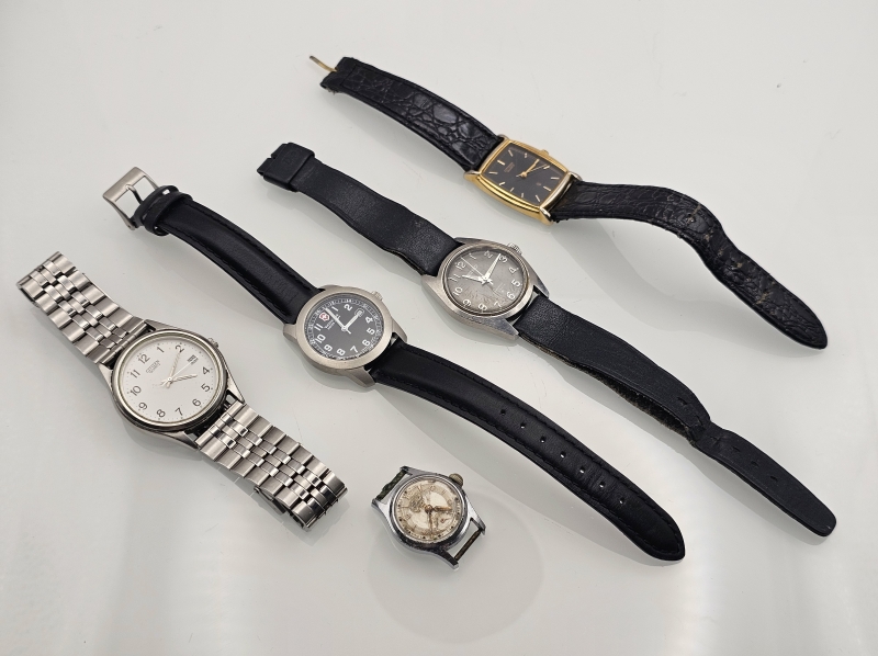 5kpl rannekelloja: Seiko, Bielco, Citizen, Victorinox
