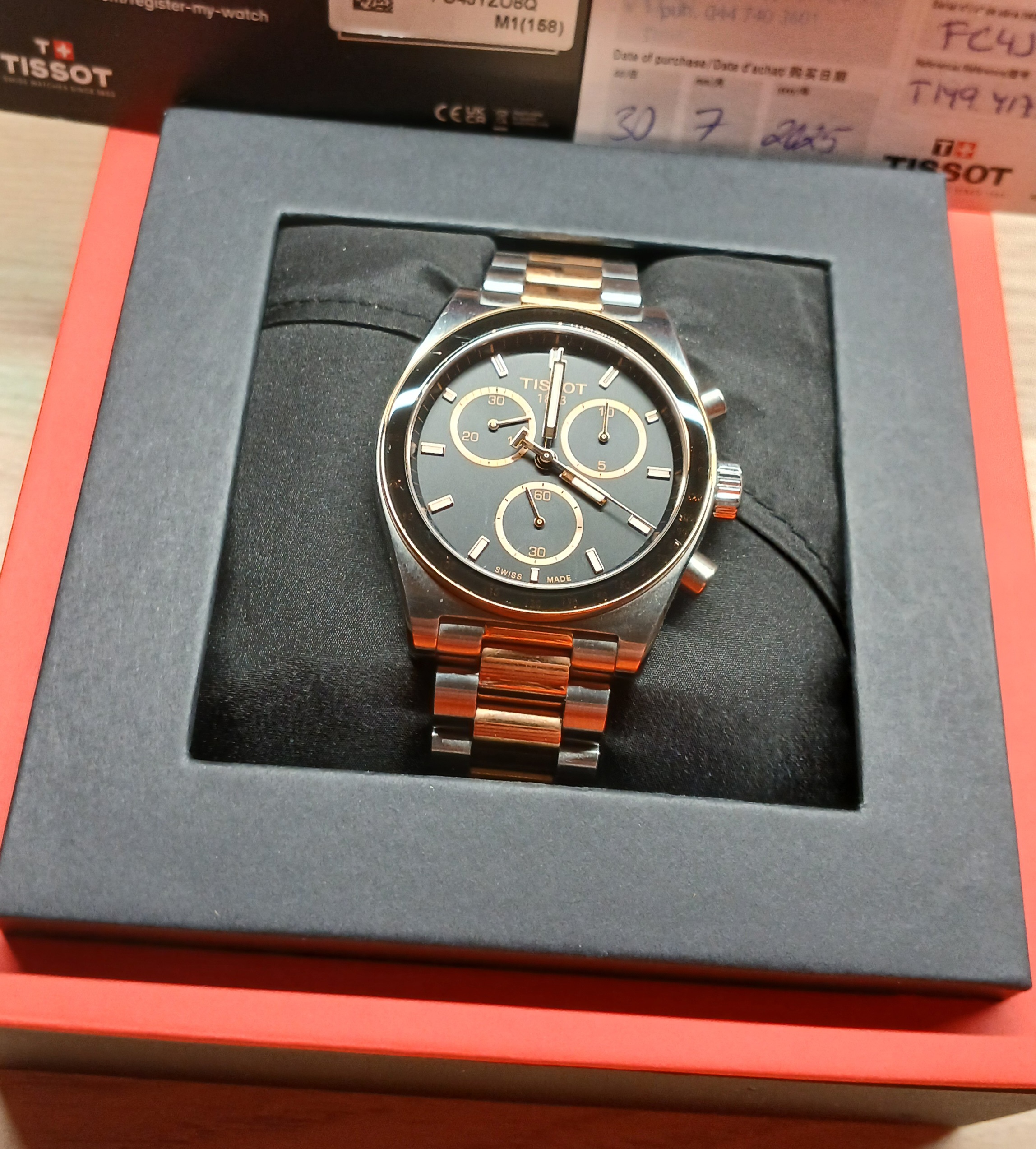 Tissot Tissot PR516 Quartz Chronograph 40 mm Black Dial Rose Gold