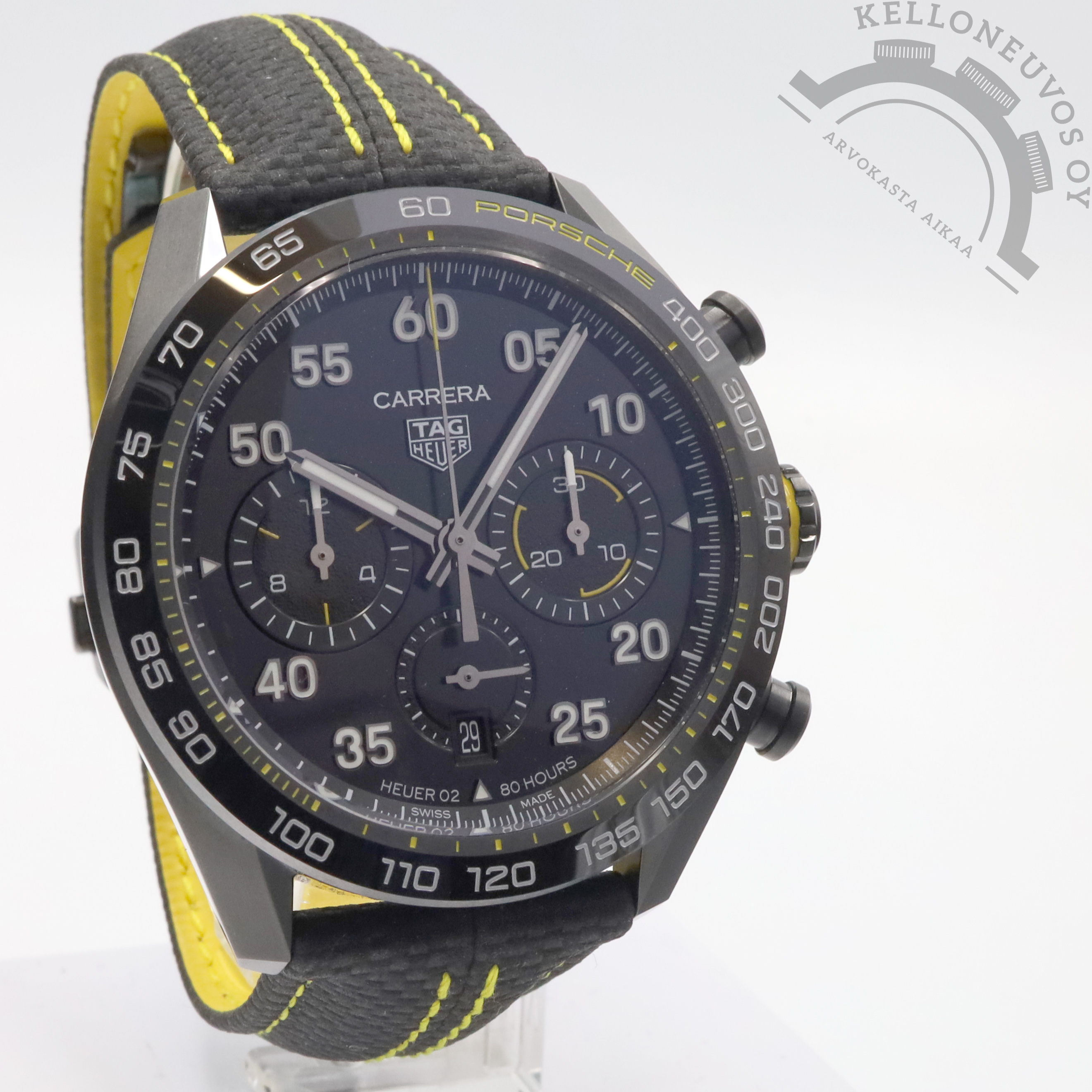 TAG Heuer Carrera Chronograph x Porsche Yellow Racing 44mm Limited Edition (käyttämätön)