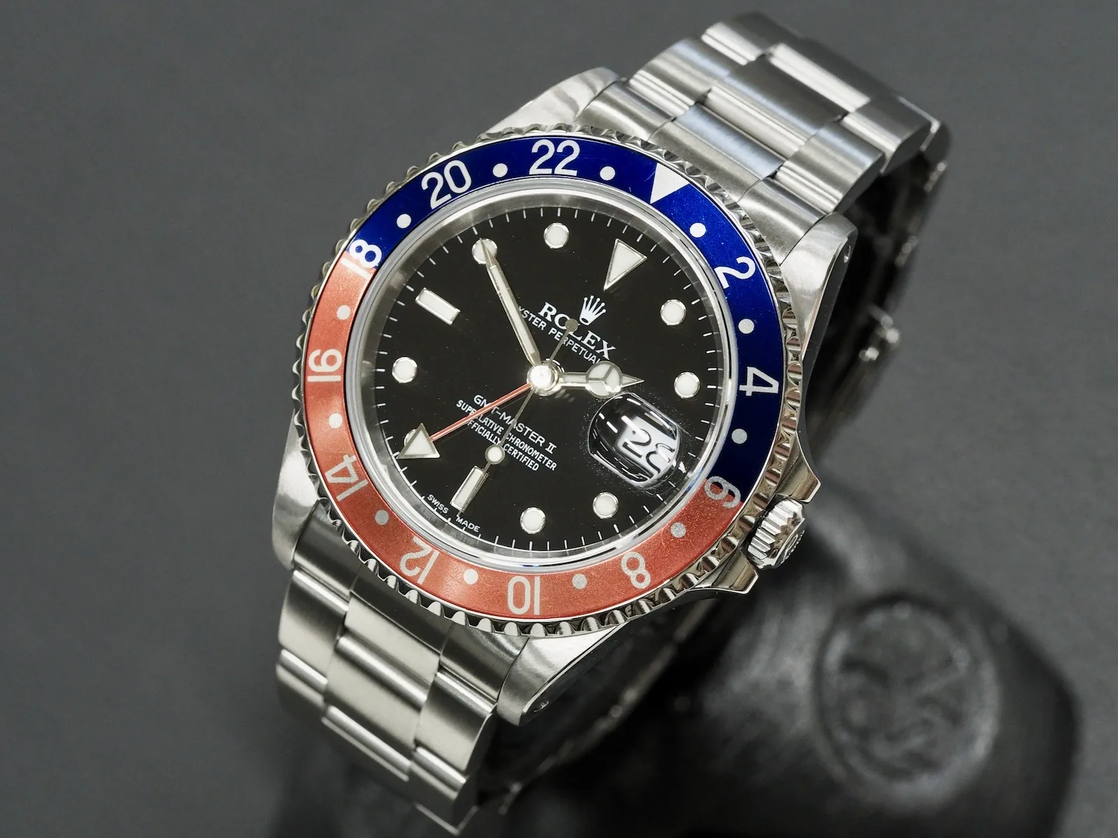 Rolex 16710 GMT Master II Pepsi, huollettu